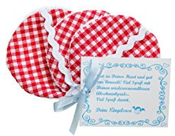 Wiederverwendbare Wattepads aus Stoff, Baumwollpads, Kosmetik Reinigungs Pads Abschminkpads waschbar Baumwolle 6 cm rot weiß kariert