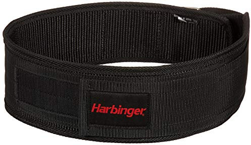 Harbinger 360890 Nylon Gewichthebergürtel für Gewichtheber, 4 Zoll, Fitness Krafttraining, Schwarz,Medium