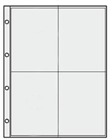50x SAFE Autogrammkartenhüllen 10 x 15 cm mit 4 Taschen | Transparente, weichmacherfreie Fotohüllen mit 4 Taschen je Blatt für Autogrammkarten und Bilder, passend zum Album 7927