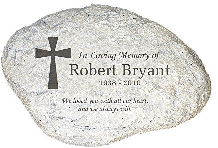 GiftsForYouNow Personalized Memorial Resin Garden Stone for Loved One, 11.5 x 8.25 x 2.5 Inches