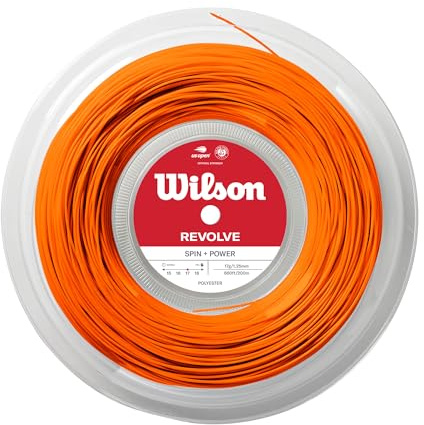 Wilson WRZ906300 Revolve Tennis Strängrulle, Orange, 200 M, 1,25 Mm