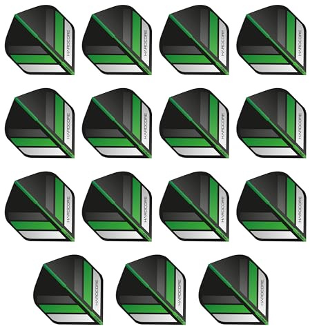 RED DRAGON Hardcore XT Stripe Extra Dicke Standard Dart Flights - 5 Sätze pro Packung (15 Dart Flights insgesamt)