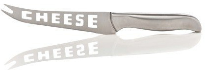 Cheese Knife/Server, Stainless Steel, Serrated, with the word “CHEESE”