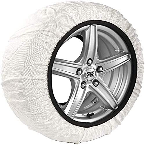 Cadenas Coche Nieve ISSE Super T-74 | Cadenas Coche Nieve Textil Homologadas - Cadenas para Autos de Uso Diario en Nieve y Hielo - Kit de 2 Cadenas Coche Nieve Universales + Guantes