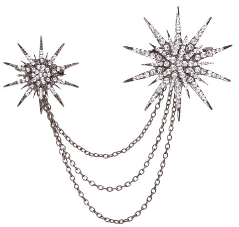 YAZILIND Schmuck Weinlese- Light Black Blume Kristalllegierung Broschen und Pins f¨¹r Gothic -Frauen-Geschenk -Idee