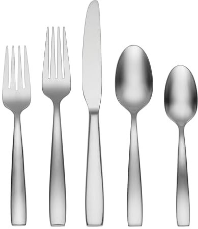 Oneida Everdine 20 Piece Everyday Flatware Set, Service for 4, 18/0 Stainless Steel, Silverware Set, Dishwasher Safe