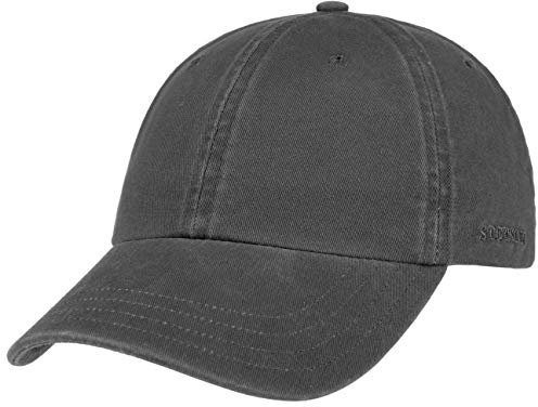 Stetson Rector Basecap - Cap für Damen/Herren - Sonnenschutz-Cap aus Baumwolle (UV-Schutz 40+) - Baumwollcap größenverstellbar (55-60 cm) - Baseballcap Sommer/Winter anthrazit One Size