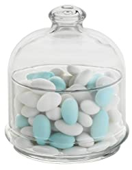 SWEET HOME Scatola per coriandoli con cupola e piattino in vetro 55 cl cod.23.95961 cm 13.5h diam.11 by Varotto & Co.