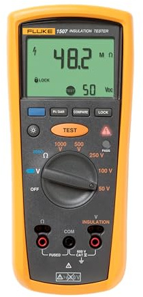 Fluke 1507 2427890 Isolationsmessgerät 0.01-10000 O | Fortschrittliche industrielle und elektrische Isolationsprüfung, mehrere Prüfspannungen: 50 V, 100 V, 250 V, 500 V und 1000 V