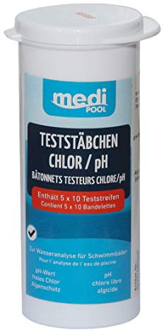 Medipool Schwimmbadpflege TestStäbchen Chlor/pH, 50 Stück