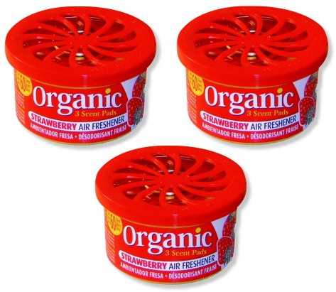 3 Dosen Organic Can Duftdose Autoduft - Erdbeere strawberry