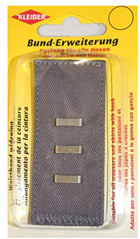 Kleiber 2,5-5 cm Bunderweiterung mit Haken und Ösen, grau