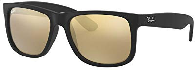Ray Ban Unisex Sonnenbrille RB4165, Gr. Medium (Herstellergröße: 51), Schwarz (Gestell: Schwarz, Gläser: Gold Verspiegelt 622/5A)