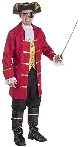 Dress Up America 796-M Luxurious Pirate Costume for Men, Mehrfarbig, Größe Mittel (Taille: 99-112, Höhe: 165-168 cm, Schrittnaht: 74-79 cm)
