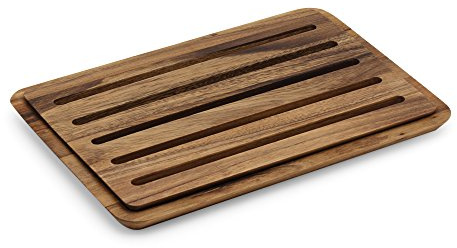 Ironwood 28675 Gourmet Planche à pain gigogne avec attrape-miettes Bois d'acacia
