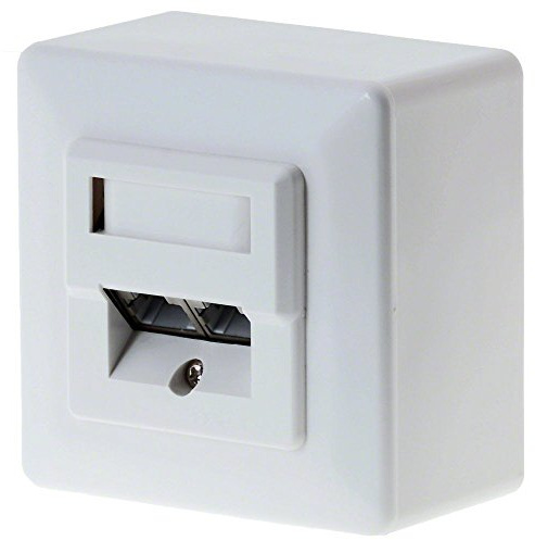 LogiLink Netzwerk Auf -und Unterputzdose, CAT5e, 2X RJ45 vollgeschirmt
