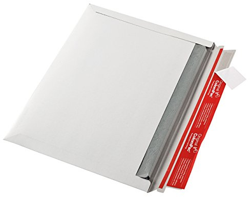 ColomPac CP017.02 Versandtasche mit Querbefüllung aus Vollpappe, PK100 mit Selbstklebeverschluss, 248 x 174 x 30 mm, weiß