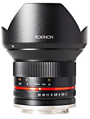 Rokinon 12mm f/2.0 NCS CS Wide Angle Lens for Sony E – Fast Aperture, Nano Coated Optics, Manual Focus, APS-C Mirrorless, Ideal for Landscape, Architecture, Low-Light Shots (Black)
