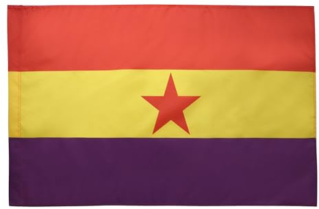 AZ FLAG Flagge Zweite Spanische Republik mit roter stern 150x90 cm Hohlsaum | Für innen und außen Republik Spanien dekorative Flagge doppelte Nähte und verstärkte Kanten mit Masttunnel 100D Polyester