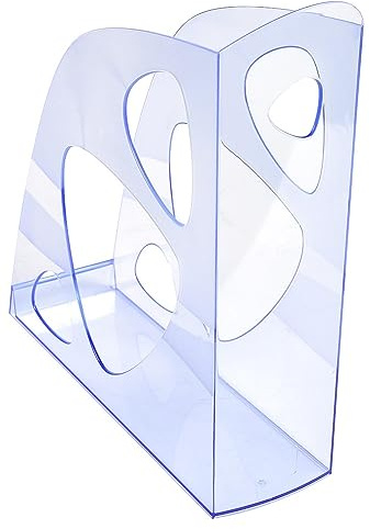 Exacompta - Réf. 18110D - Porte revue ECOMAG - Dimensions 24,8 x 7,7 x 25,7 cm - Classeurs à revues pour documents au format A4 et A4 maxi - Couleur Bleu glacé Translucide