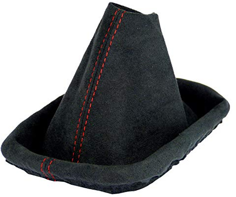 Schaltsack für VW Golf 4 IV & für Bora - Bj. 1997 - 2006 - weiche Mikrofaser - Schwarz -Rot - Schaltmanschette - Manschette für Gangschaltung - Schalthebelmanschette für Schaltgetriebe - A0125