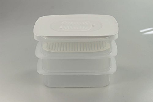 TUPPERWARE Cool`N Fresh 1,5 L (3) Behälter + Frischegitter weiß + Klimadeckel
