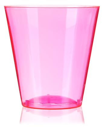 True Party Shot Glasses Colored Plastic Cups, Pink Party Cups Disposable Shot Cups, Pink Shot Glasses 2oz Set of 60