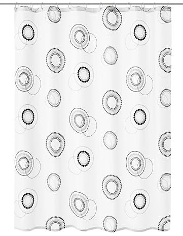 Kleine Wolke Duschvorhang Textil Luna Schwarz-Weiß 180 x 200 cm