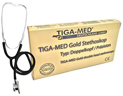 Stéthoscope double pavillon Noir 1 tête double stetoskop Pieces Detachees de qualité de de Tiga-Med