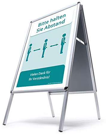 net-xpress® Kundenstopper A1 INDOOR beidseitig | Werbeaufsteller Gehwegaufsteller Plakatständer Kundenstopper A1 | beidseitg für 2 Plakate | Innenbereich | inkl. Schutzfolien