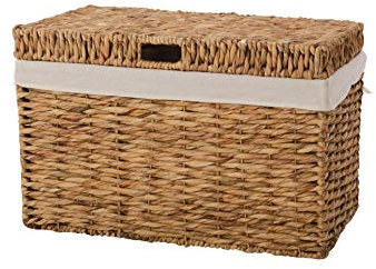 VIVANNO Wäschekorb Wäschetruhe Wäschebox Wasserhyazinthe natur Wanda - 45 x 70 x 44 cm