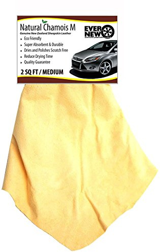 NATURAL CHAMOIS M (2 sq ft.) MEDIUM Size by Ever New AutomotiveÃƒÂ‚Ã‚® Premium New Zealand Sheepskin! Fast Drying! For Auto, Boats, RV and Home! Chamois is long lasting and Super Absorbent! by Ever New Automotive Preservation