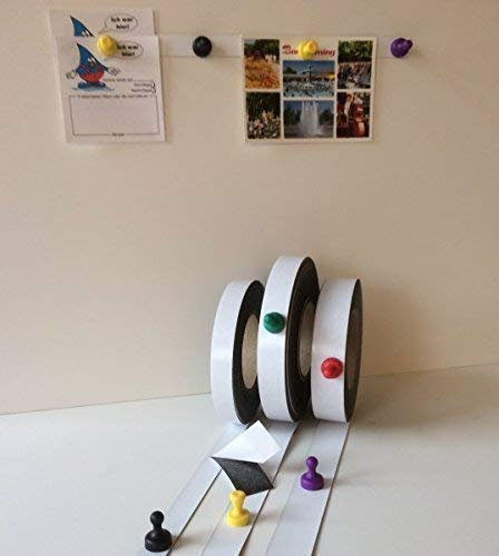 Smagtron Ferroband Eisenband - Selbstklebendes Magnetband - Magnetleiste, Magnetstreifen, Magnetklebeband, Perfekt Für Magnete - Ideal für Büro und Bildungsprojekte – 20mm x 5 M x 0,75mm