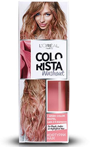 L'Oréal Paris Colorista Washout Pastel Colorazione Pastello Capelli Temporanea, Adatta per Capelli Biondi o Schiariti, Rosa Scuro (Dirty Pink)