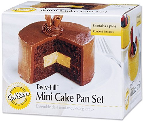 Wilton tasty-Fill Mini-Kuchenformen-Set, 4-Teilig | Mini Backformen mit Antihaftbeschichtung, Kuchenform für herrliche und schöne gefüllte 1 Personen-Kuchen oder -Desserts