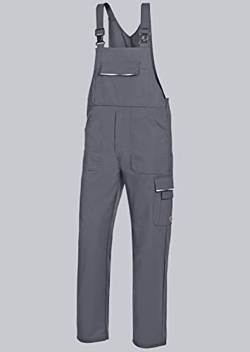 BP 1604-559-53-58n Latzhose, Stretch-Hosenträger mit Clipbefestigungen, 245,00 g/m² Stoffmischung, dunkelgrau, 58n