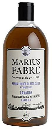 MARIUS FABRE – Flüssige Marseille-Seife mit Olivenöl – Für Hände & Körper – Über 98 % natürlichen Ursprungs – Duftnote Lavendel – Herkunft Frankreich – 1 L