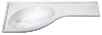 Comet Eckwaschbecken Ablage rechts, Wandmontage, Metall, Spüle, STANDARD, Weiß