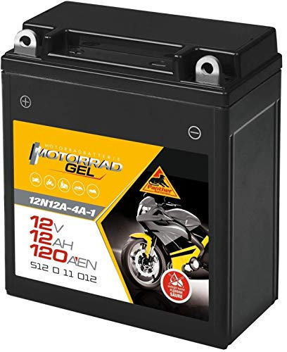 Panther Motorradbatterie Gel 12V 12Ah 51211 12N12A-4A-1