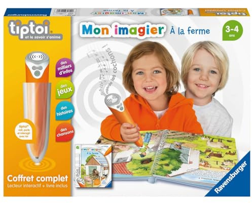 Ravensburger 4005556000357 Coffret complet Lecteur interactif + Livre à la Ferme Animals tiptoi Komplett-Set mit interaktivem Lesegerät + Buch Mein Imagier auf dem Bauernhof