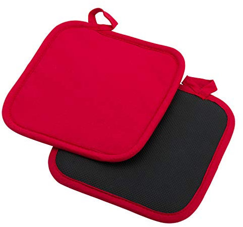 Westmark 2 Presine, Quadrato, Dimensioni: ca. 20 x 20 cm, Cotone/Neoprene, Colore: Rosso/Nero, 15622270