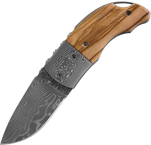 Haller Damast-Taschenmesser Olivenhol, 83111