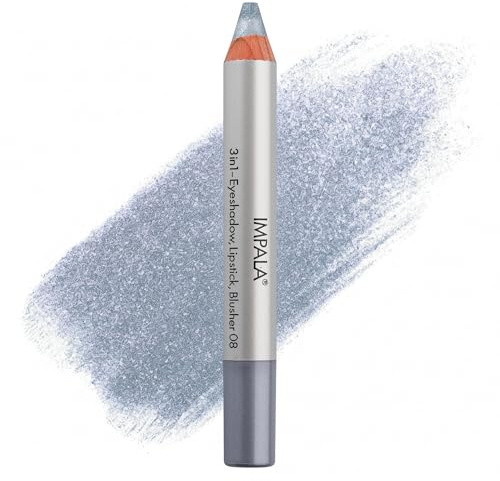 Impala 3-in-1 Jumbo Stift | Lidschatten, Lippenstift und Rouge | Geschmeidige Textur und Lange Lebensdauer | Intensive Farben | Farbe 08 Silber