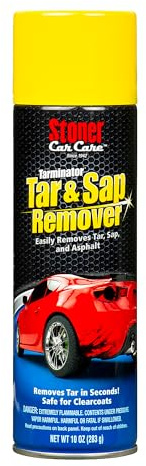 Stoner Car Care 91154 Tarminator Tar, Sap, and Asphalt Remover – Fast Acting Tar and Sap Remover for Cars – Clear Coat Safe Auto Cleaner for Paint, Chrome and Wheels – 10 oz