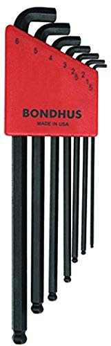 Bondhus 16592 Set of 7 Balldriver Stubby L-wrenches, sizes 1.5-6mm