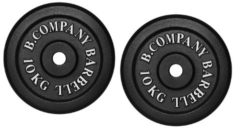 Bad Company Hantelskivor av gjutjärn I viktskivor 30/31 mm för hantelträning I 20 kg (2 x 10 kg)