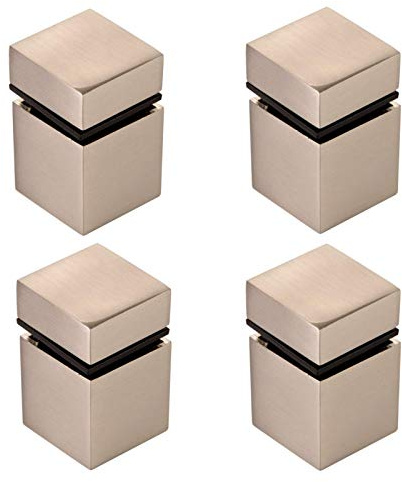 4 Stück SO-TECH® Bodenträger CUBE II Edelstahloptik Glasbodenträger Bodenträger | Bodenträger