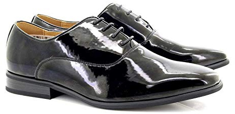 Zapatos de Noche para Hombre/Uniforme/Oxford Negro Lacado para Hombre, Negro, 11