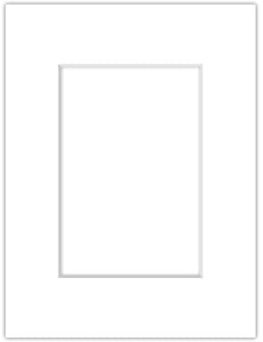 AlphaUVplus Premium Passepartout Weiß (Schneeweiß) - alle Standard Größen - 1,4mm stark - Museumsqualität (Außen: 70x100 / Innen: 50x70)