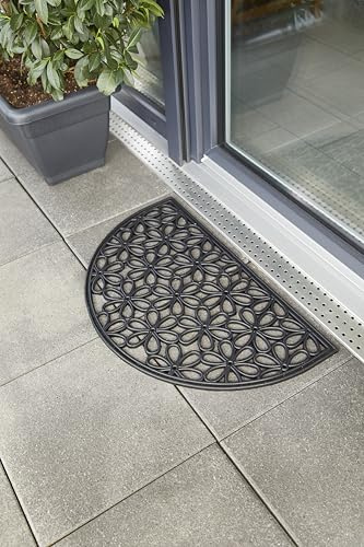 andiamo Fußmatte Nabucco pflegeleichte Türmatte aus rutschhemmendem Gummi 45 x 75 cm halbrund schwarz